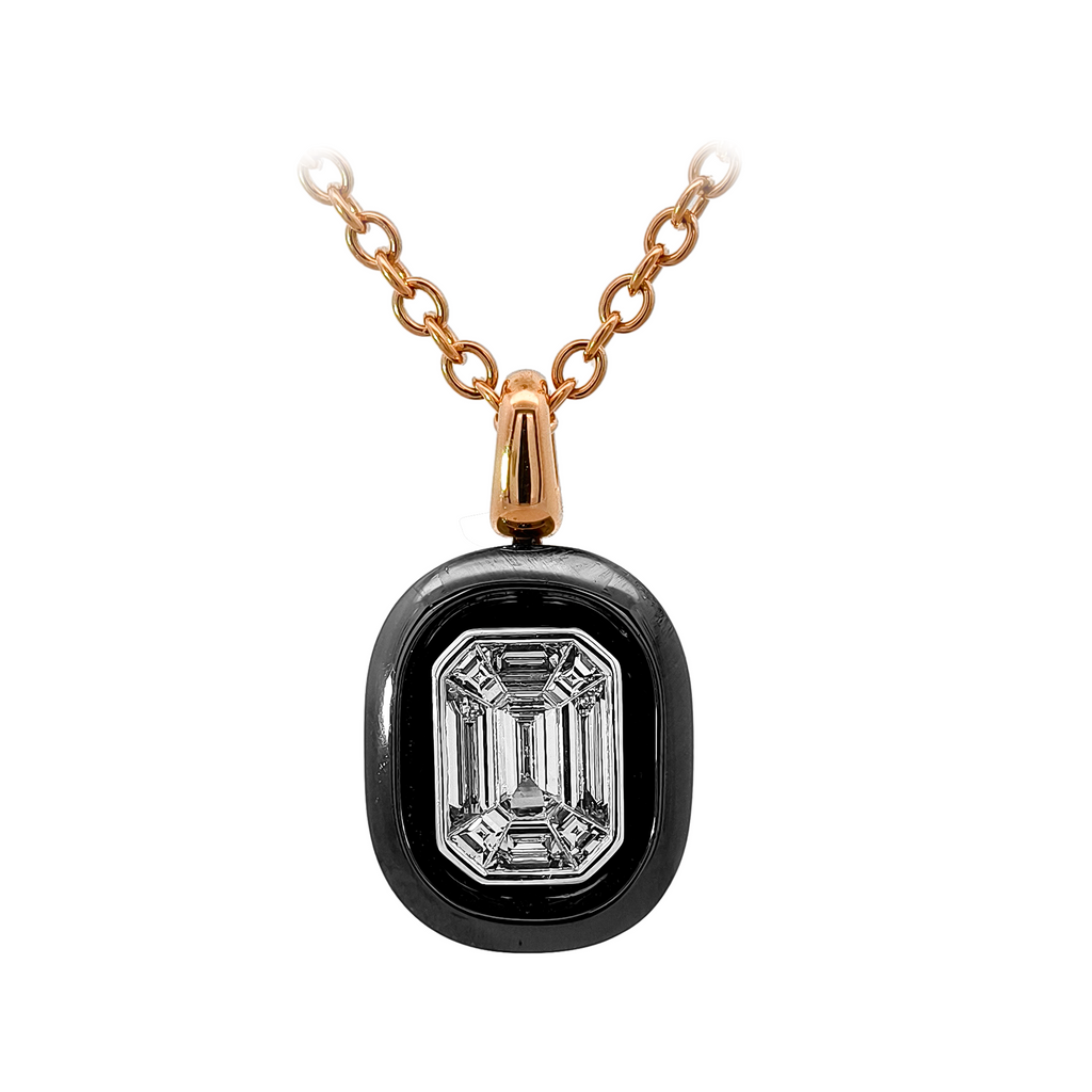 18KT Rose, White & Yellow Gold Diamond Pendant