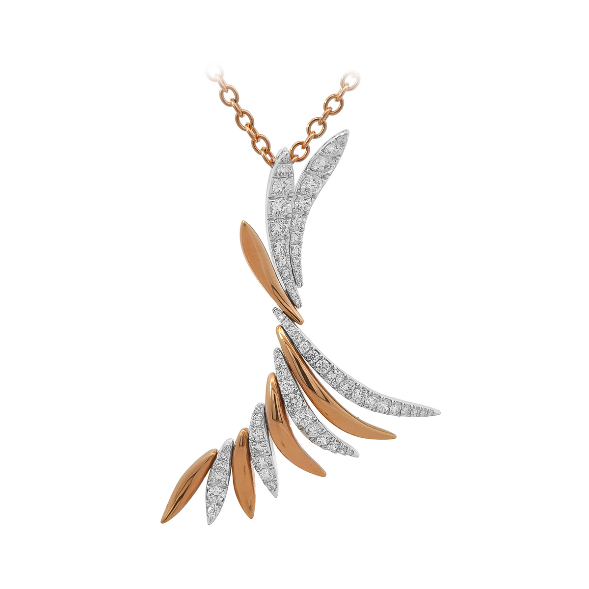 18KT Rose & White Gold Diamond Pendant