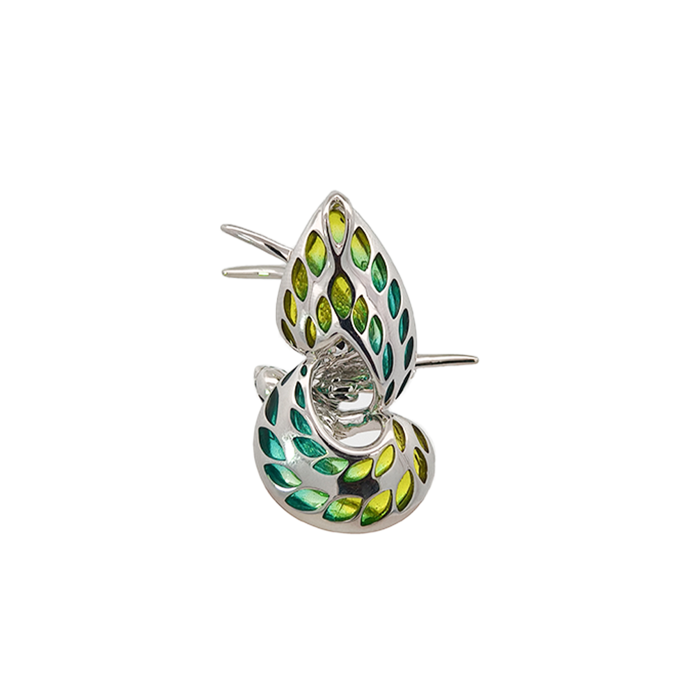 18KT White Gold Duet Pendant with Enamel, Sapphires & Diamonds