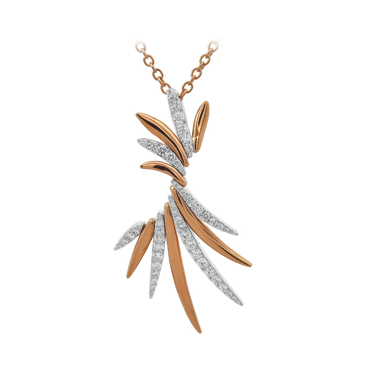 18KT White & Rose Gold Diamond Pendant