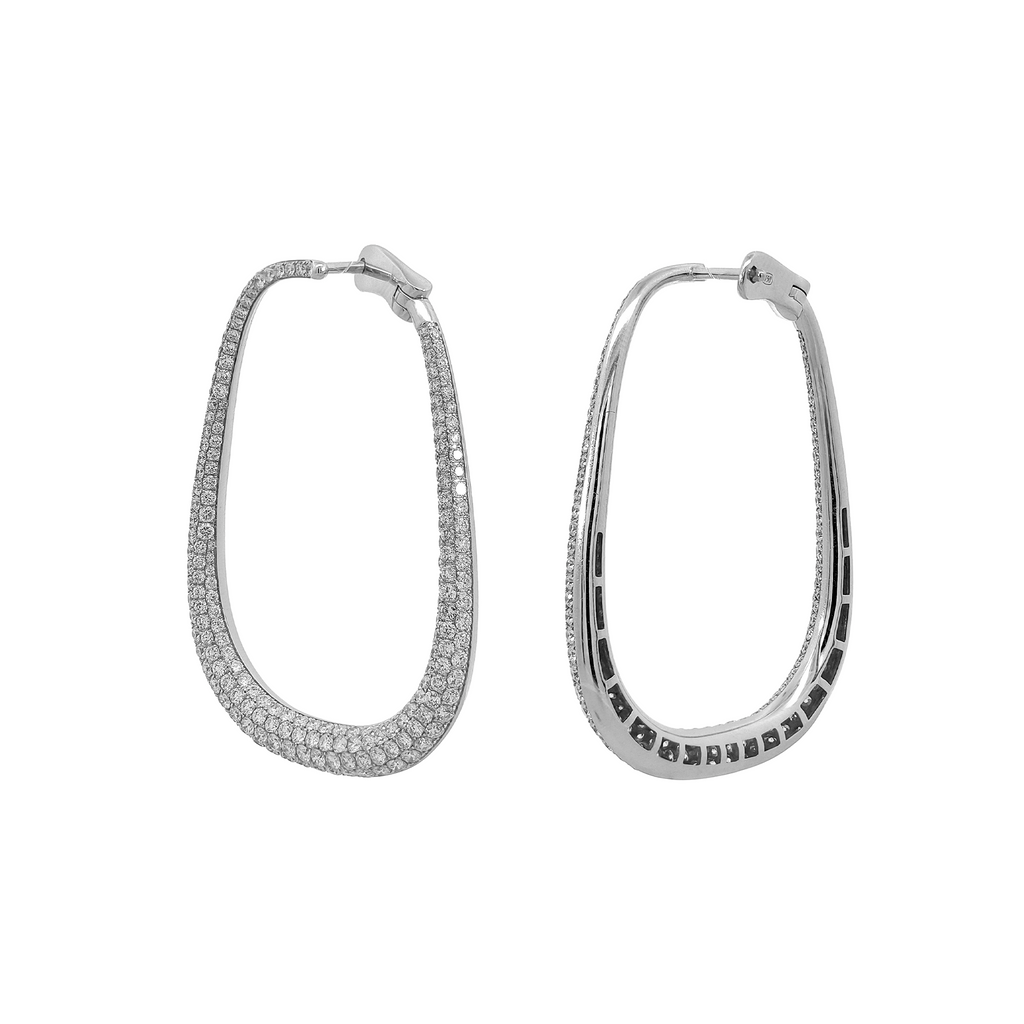 18KT White Gold Diamond Earrings