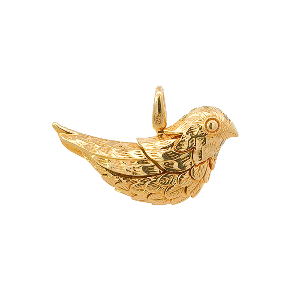 18KT Yellow Gold Bloom Pendant with Tsavorite & Diamonds