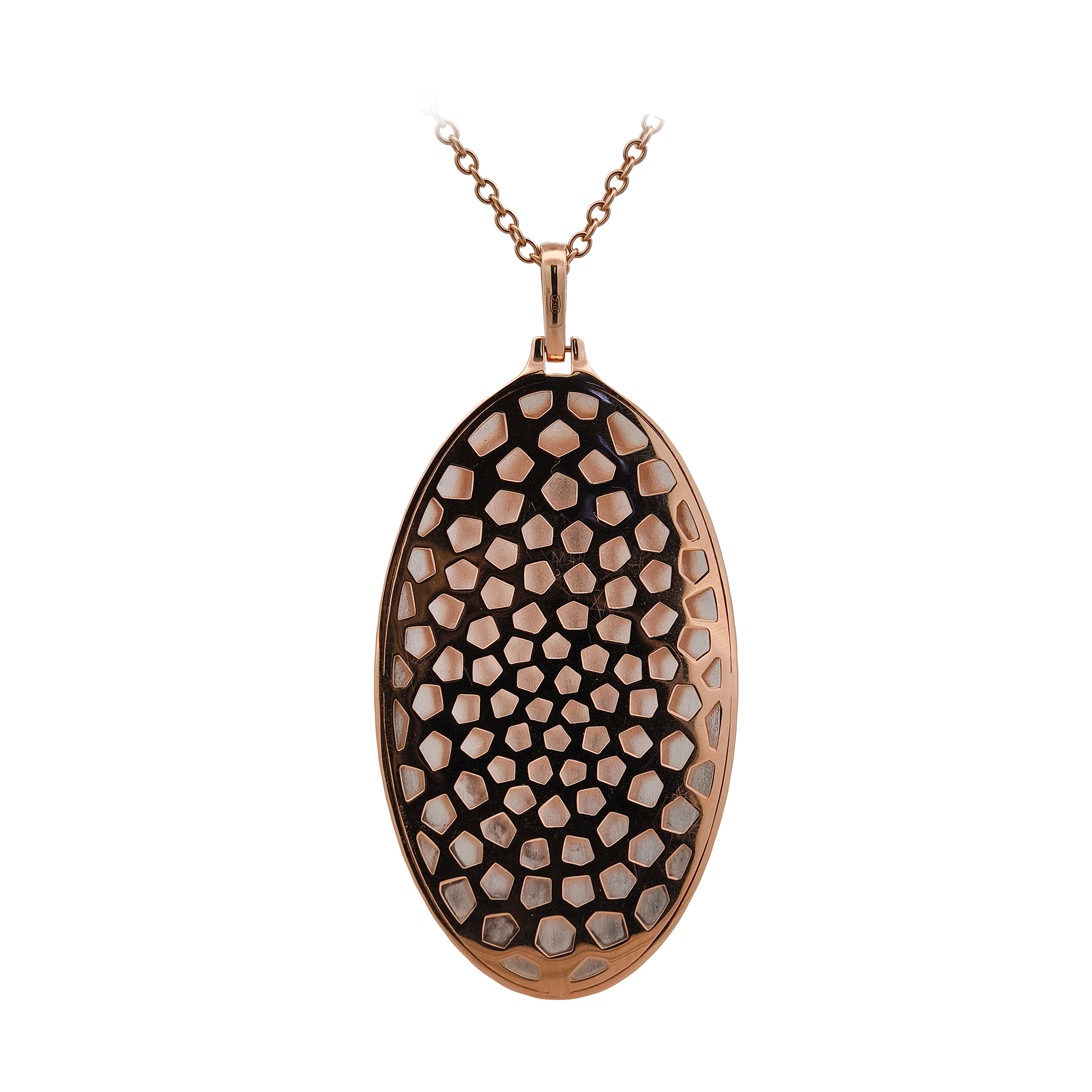 18KT Rose Gold & Sterling Silver Enamel, Tsavorite & Diamond Leopard Pendant