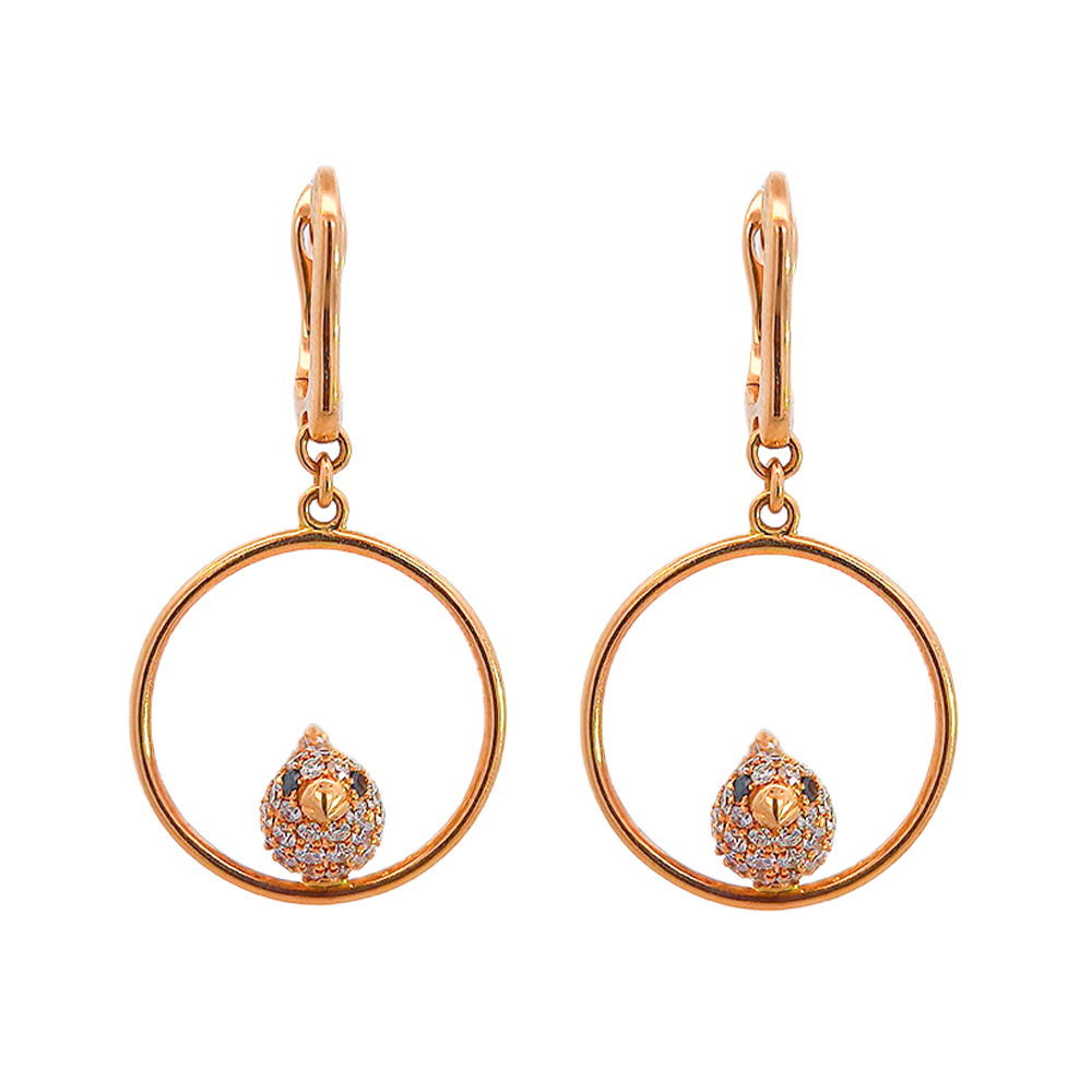 18K Rose Gold "Duet" Earrings with Diamond