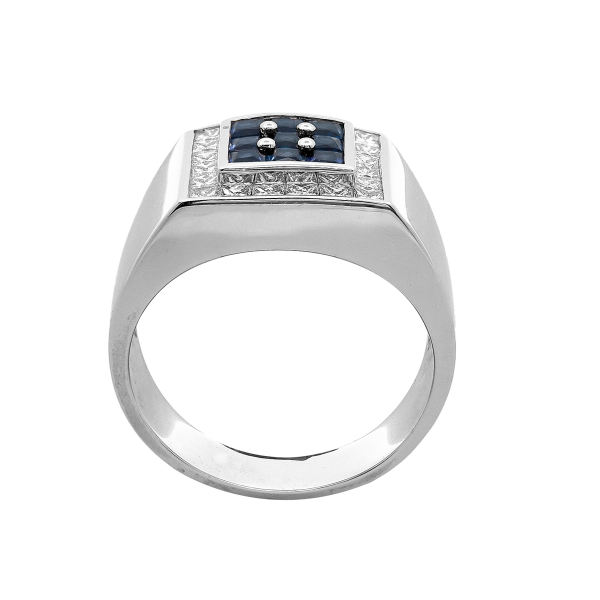 18KT White Gold Sapphire & Diamond Ring