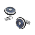 18KT White & Black Gold Crystal, Sapphire & Diamond Cufflinks