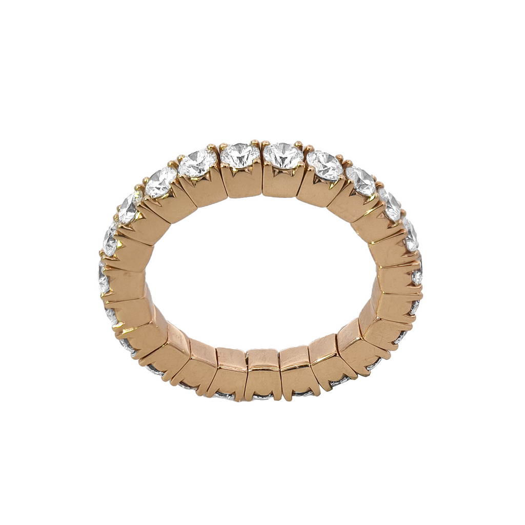 18KT Rose Gold Diamond Elastic Ring