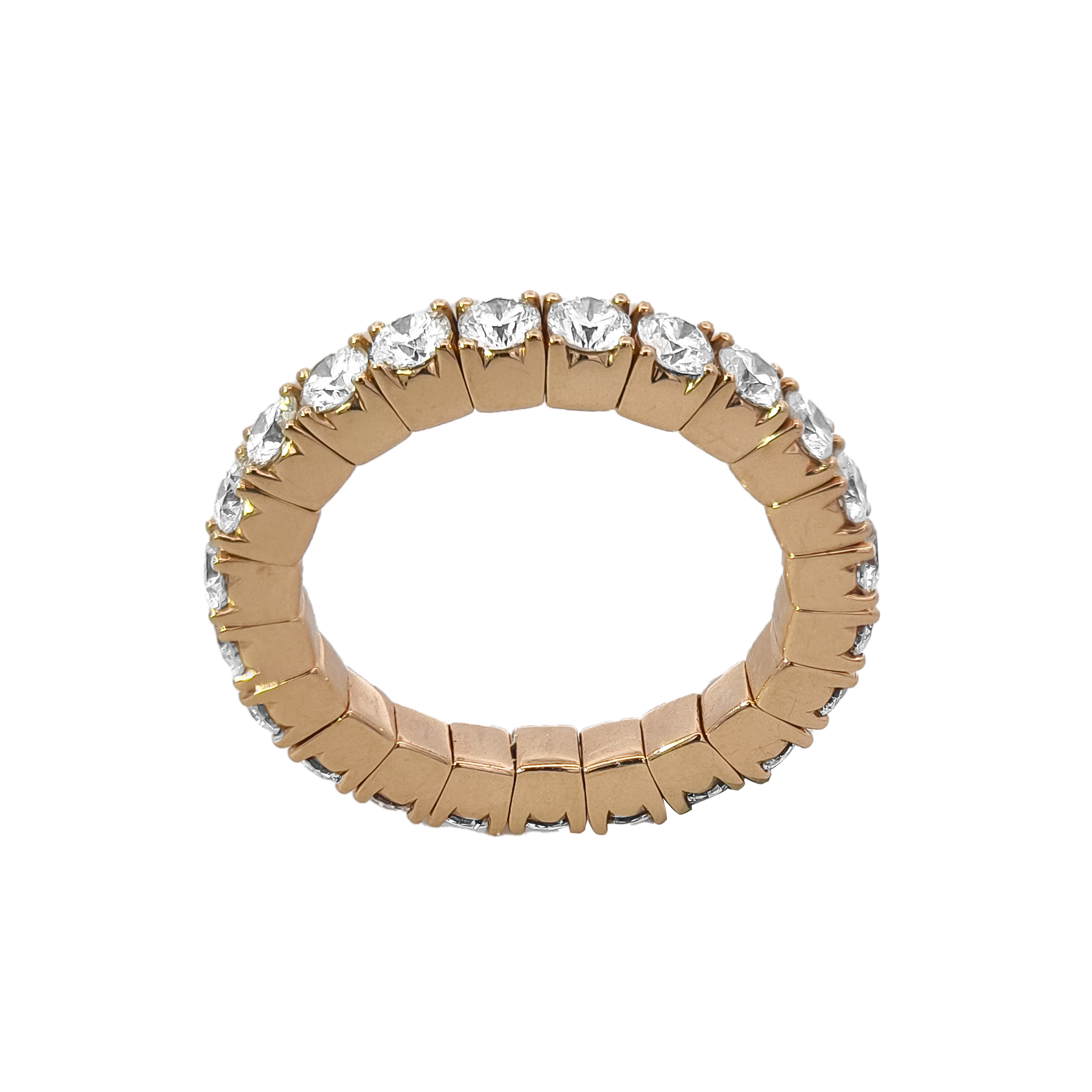 18KT Rose Gold Diamond Elastic Ring