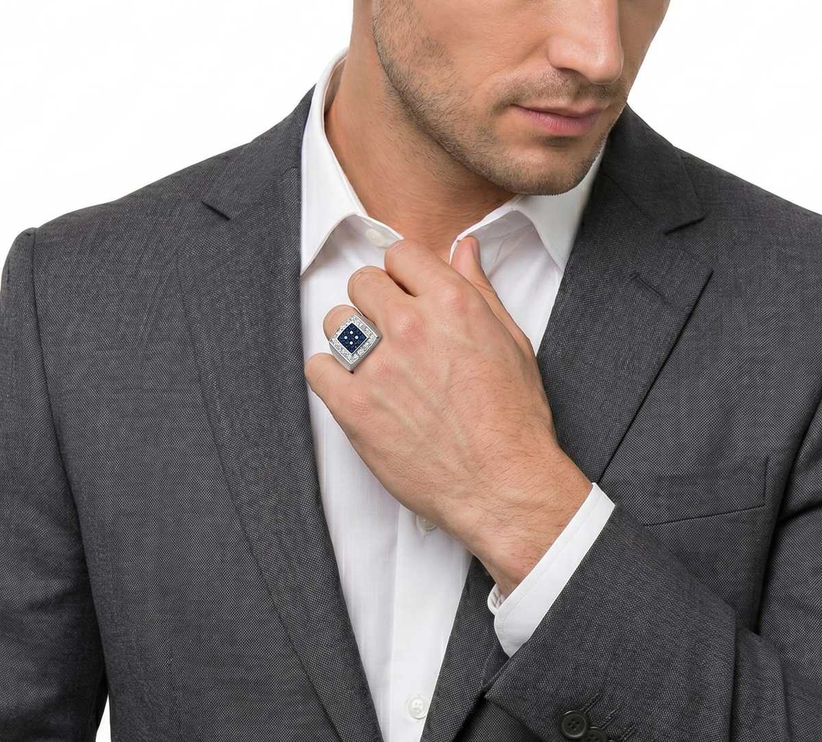 18KT White Gold Sapphire & Diamond Ring