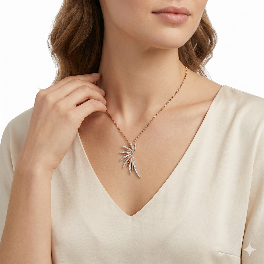 18KT Rose Gold Diamond Pendant