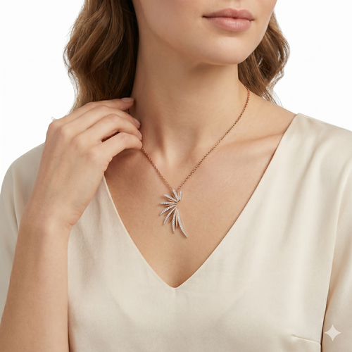 18KT Rose Gold Diamond Pendant