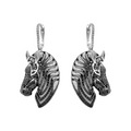 18KT White Gold Zebra Earrings with Tsavorite & Black/White Diamonds