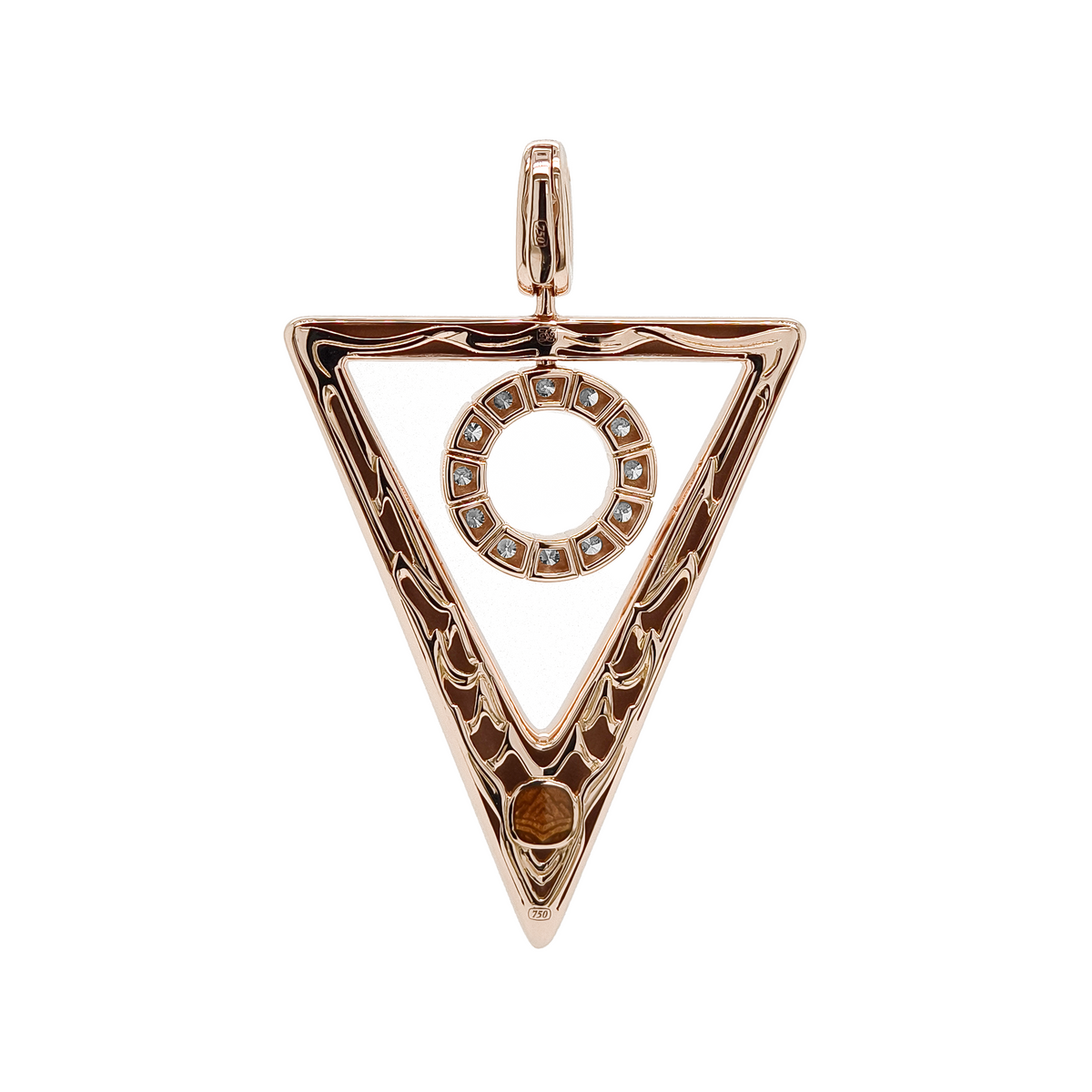 18KT Rose Gold Enamel & Diamond Pendant