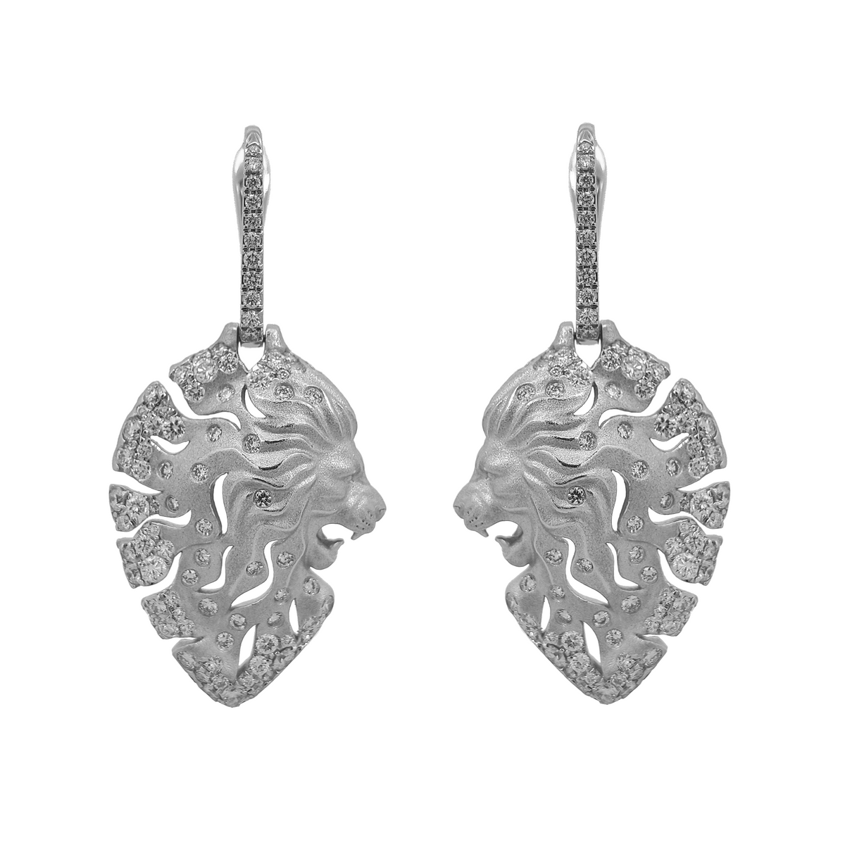 18KT White Gold Diamond Earrings
