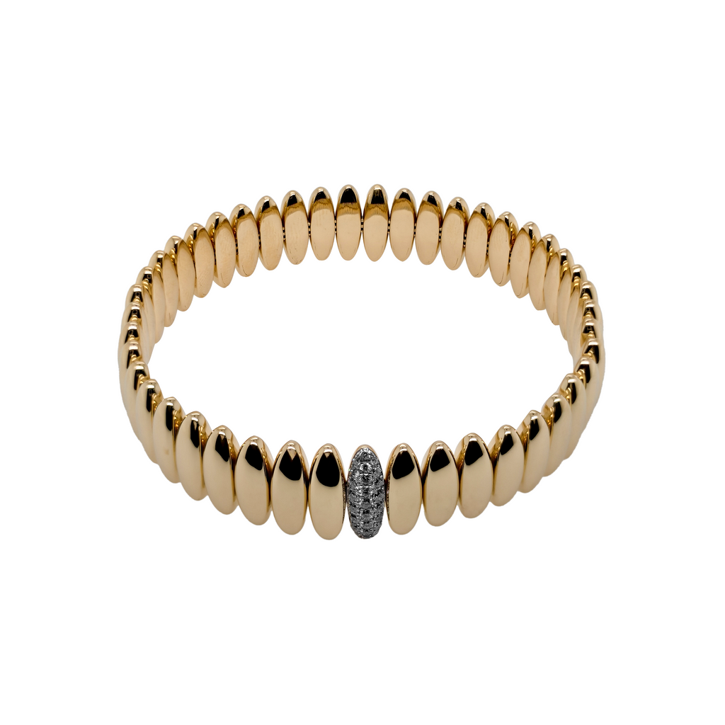 18KT Yellow Gold with White Rhodium Diamond Bangle