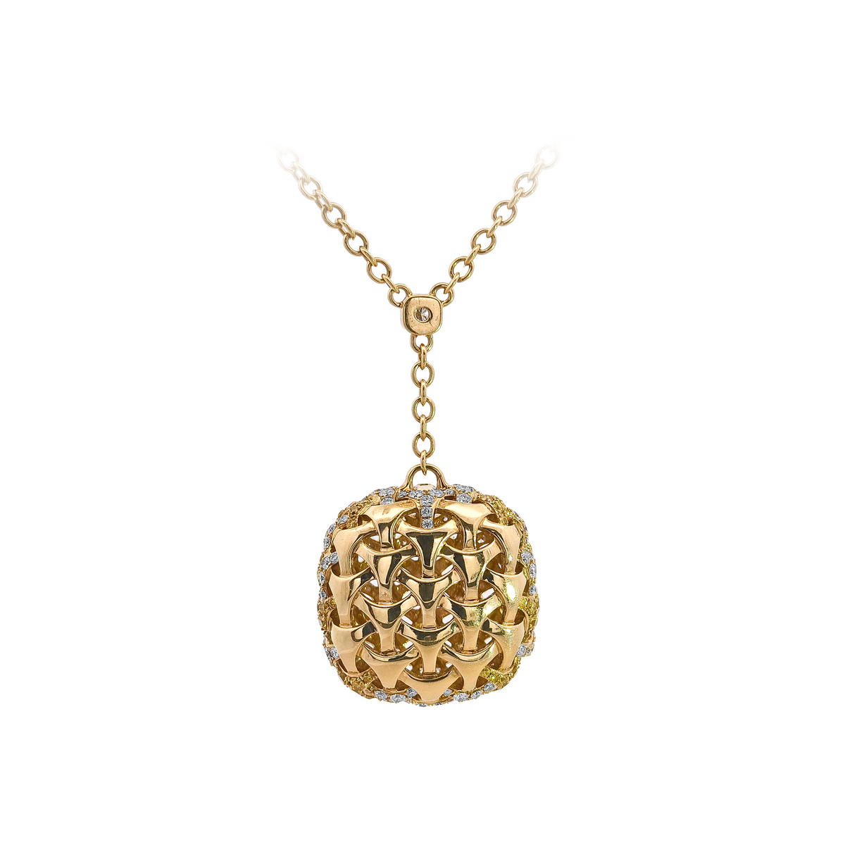 18KT Yellow Gold Yellow Diamond & Diamond Necklace