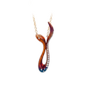 18KT Yellow & Rose Gold with Black Rhodium Diamond Fox Necklace