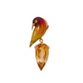 18KT Yellow Gold Enamel, Citrine & Yellow Diamond Brooch