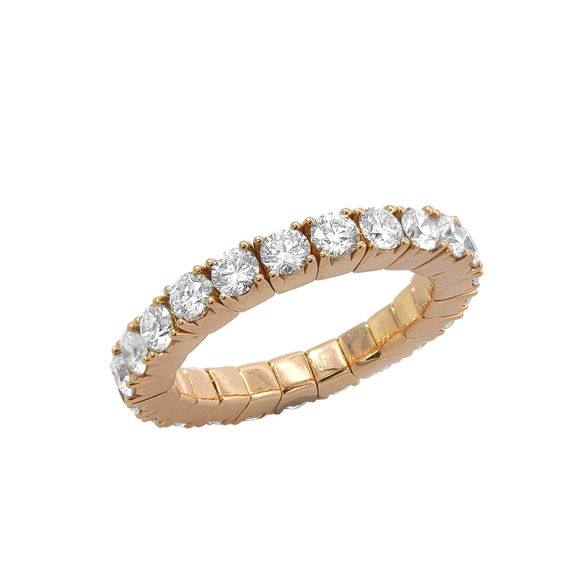 18KT Rose Gold Diamond Elastic Ring