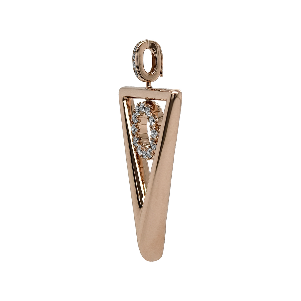 18KT Rose Gold Enamel & Diamond Pendant