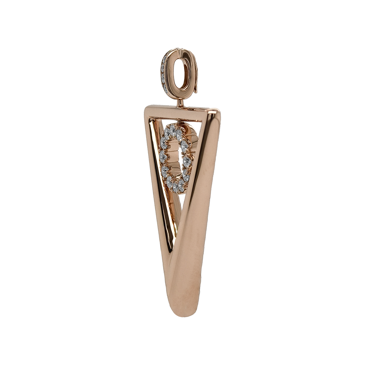18KT Rose Gold Enamel & Diamond Pendant