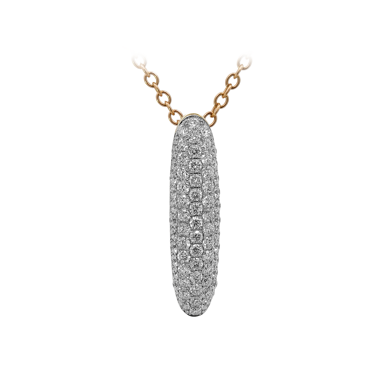 18KT Yellow Gold with White Rhodium Diamond Pendant