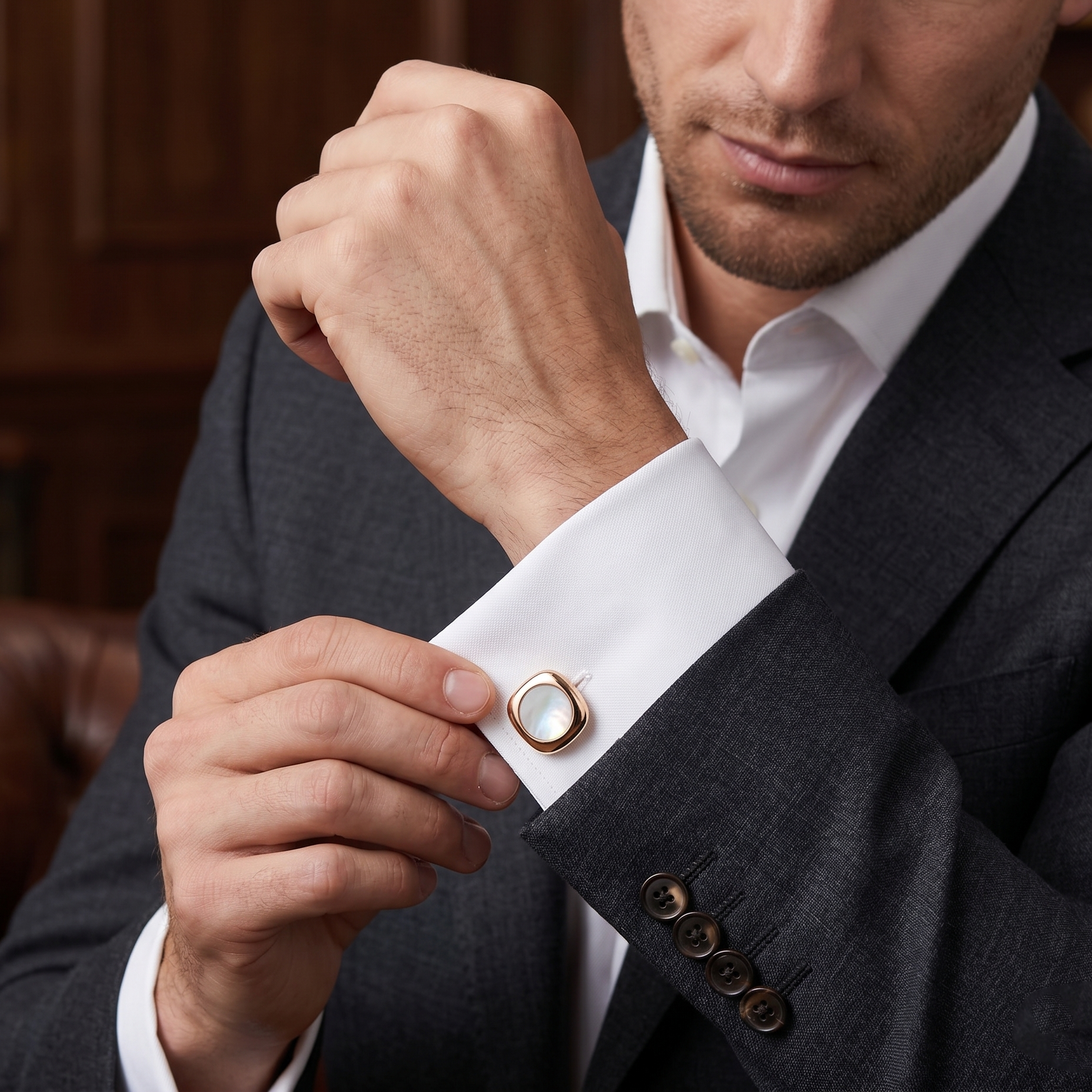 18KT Rose Gold Pinctada Martensi Cufflinks