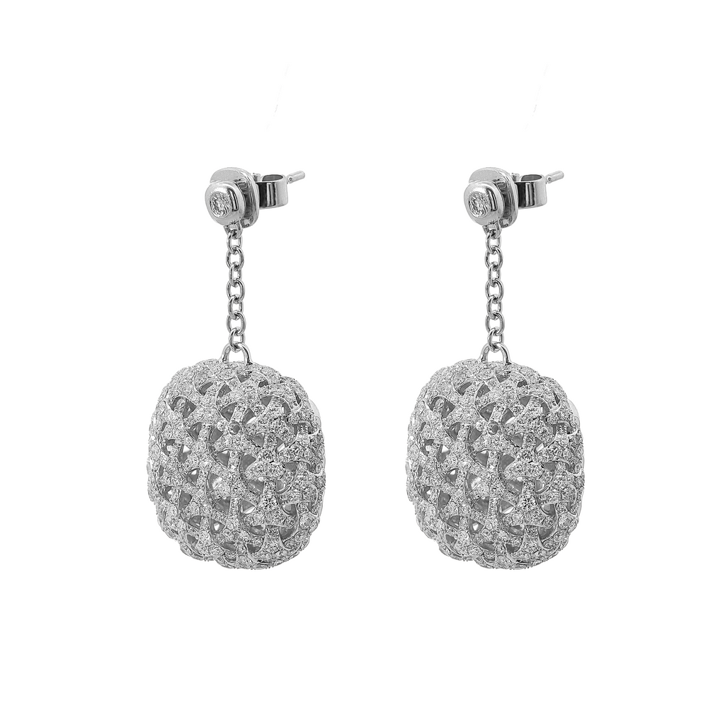 18KT White Gold Diamond Earrings