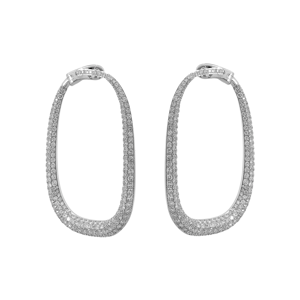 18KT White Gold Diamond Earrings