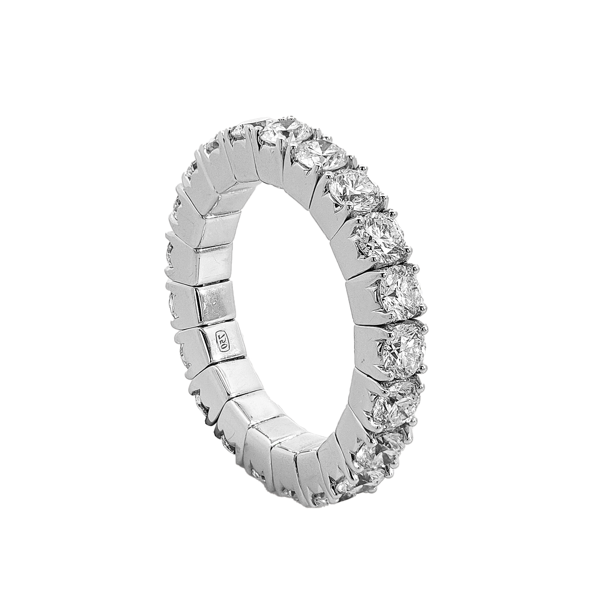 18KT White Gold Diamond Elastic Ring