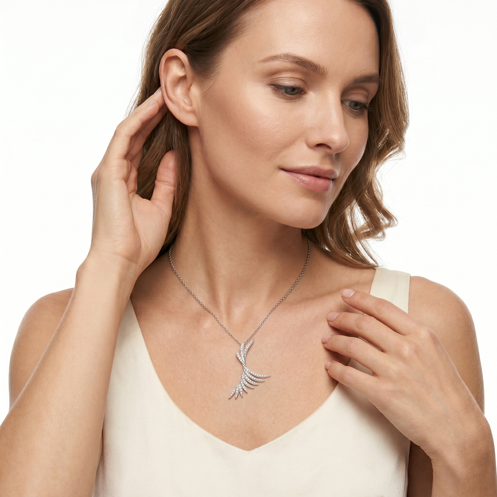 18KT White Gold Diamond Pendant