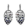 18K Yellow Gold & Black Rhodium, Lapis Lazuli, Orange Sapphire, Black Diamond & Diamond Earrings
