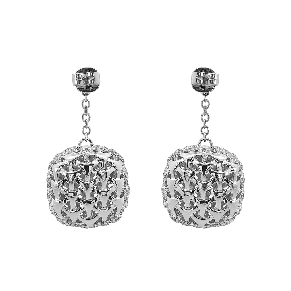 18KT White Gold Diamond Earrings