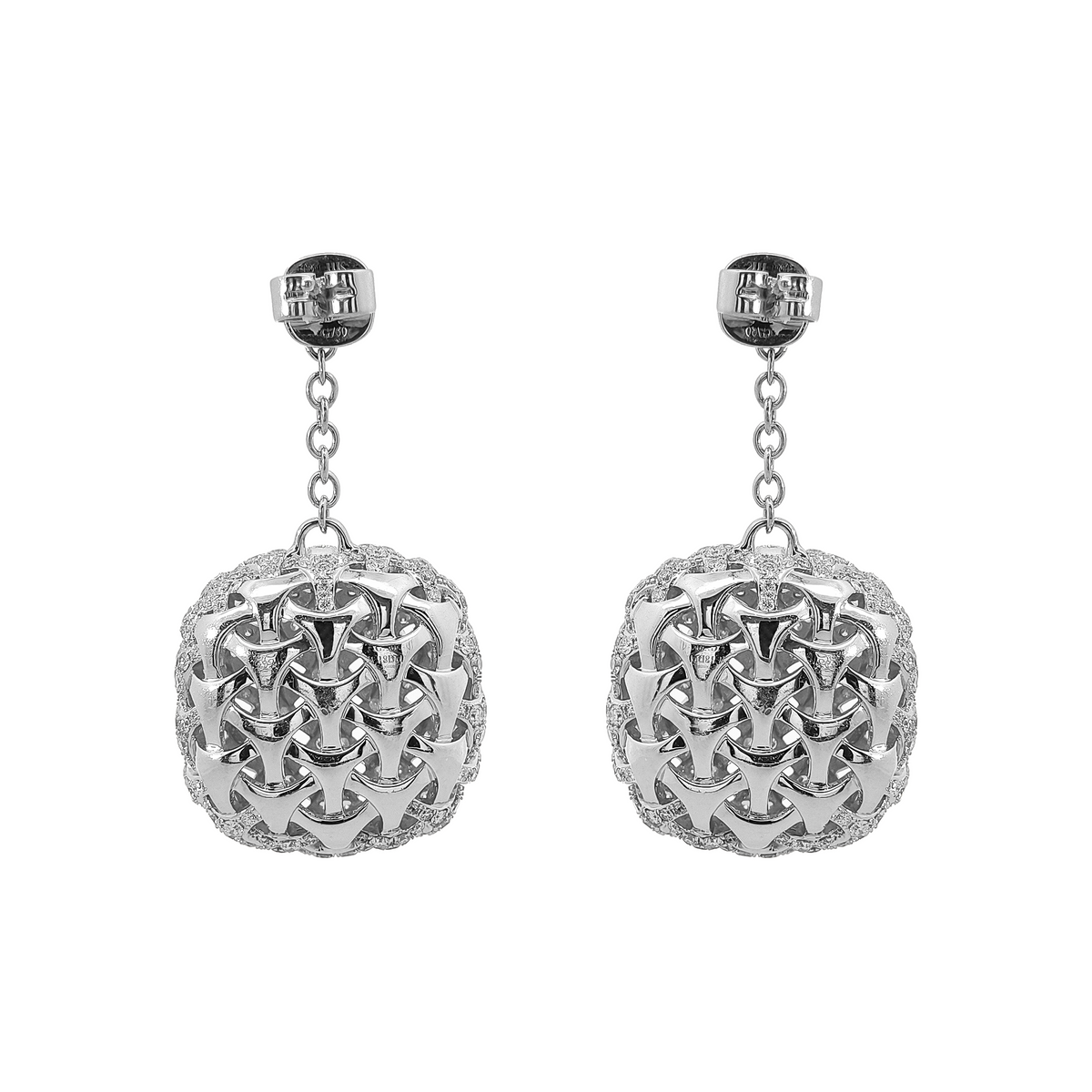 18KT White Gold Diamond Earrings