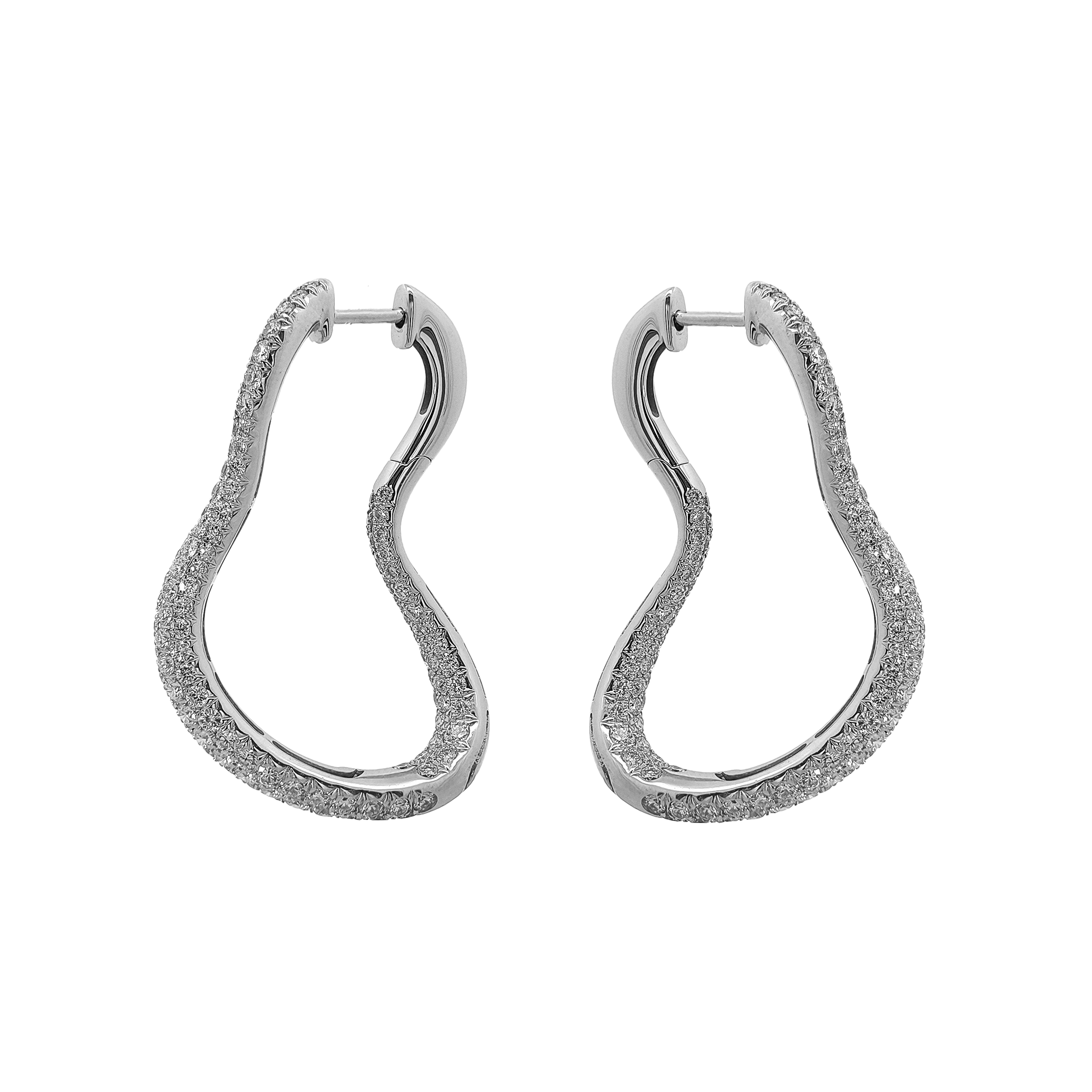 18KT White Gold Diamond Earrings