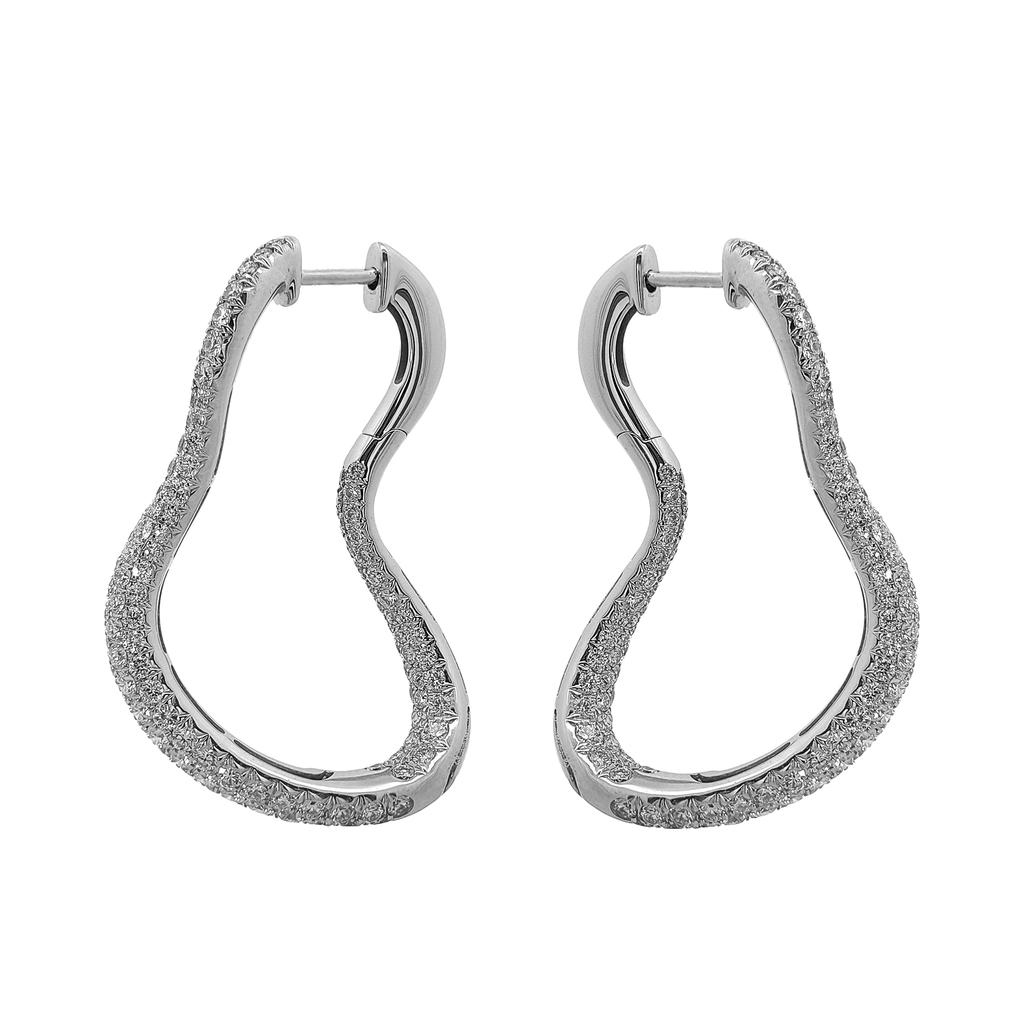 18KT White Gold Diamond Earrings