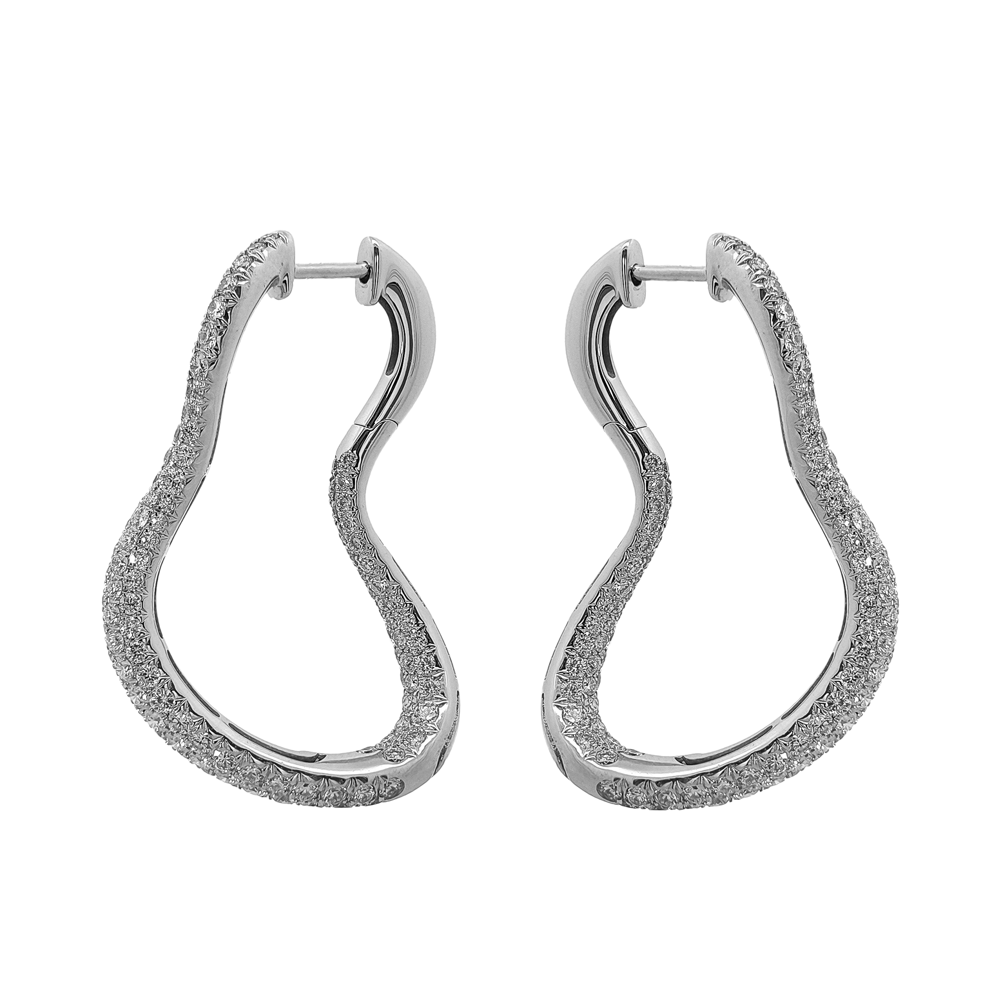 18KT White Gold Diamond Earrings
