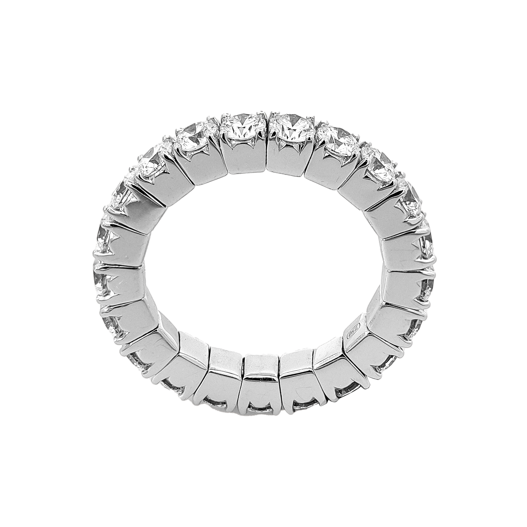 18KT White Gold Diamond Elastic Ring