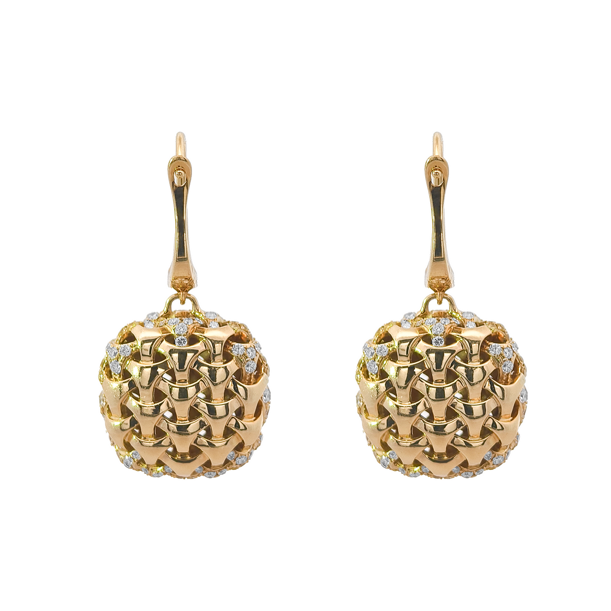 18KT Yellow Gold Yellow Diamond & Diamond Earrings