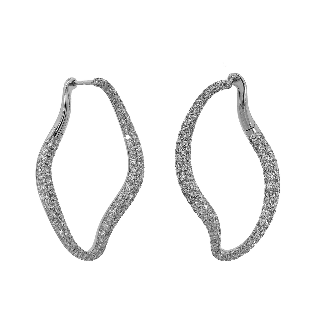 18KT White Gold Diamond Earrings