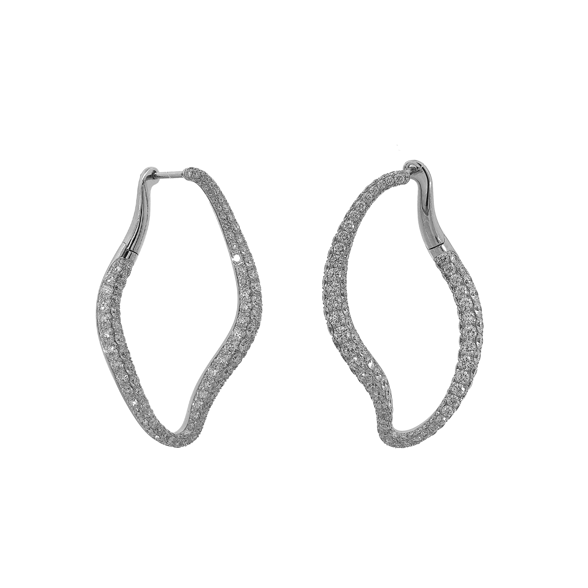 18KT White Gold Diamond Earrings