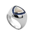 18KT White Gold  Pinetada Martensi / Sapphire Ring