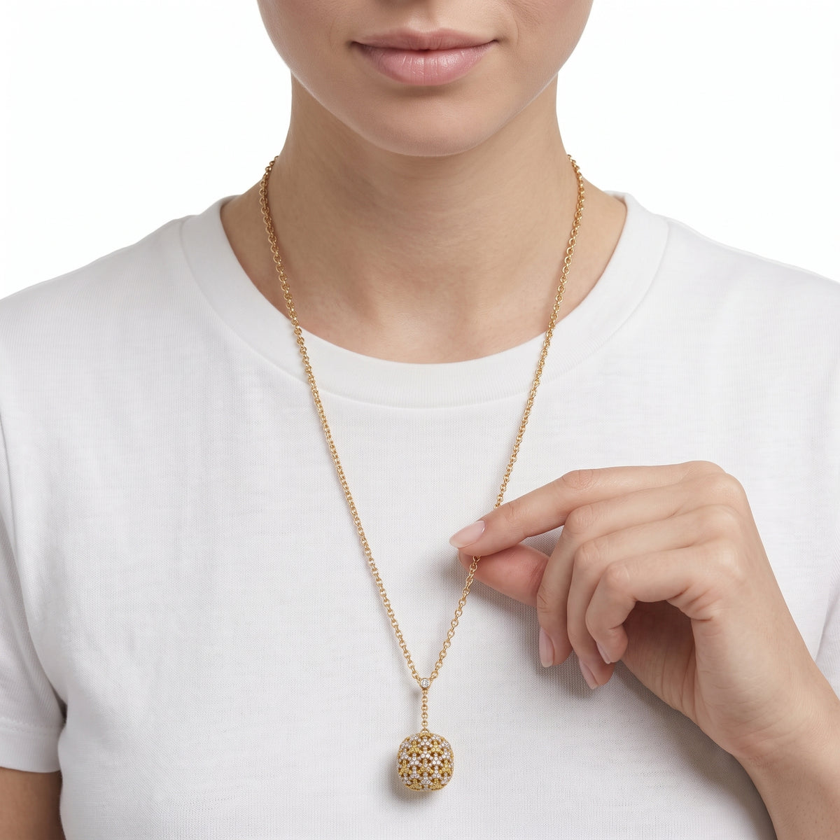 18KT Yellow Gold Yellow Diamond & Diamond Necklace