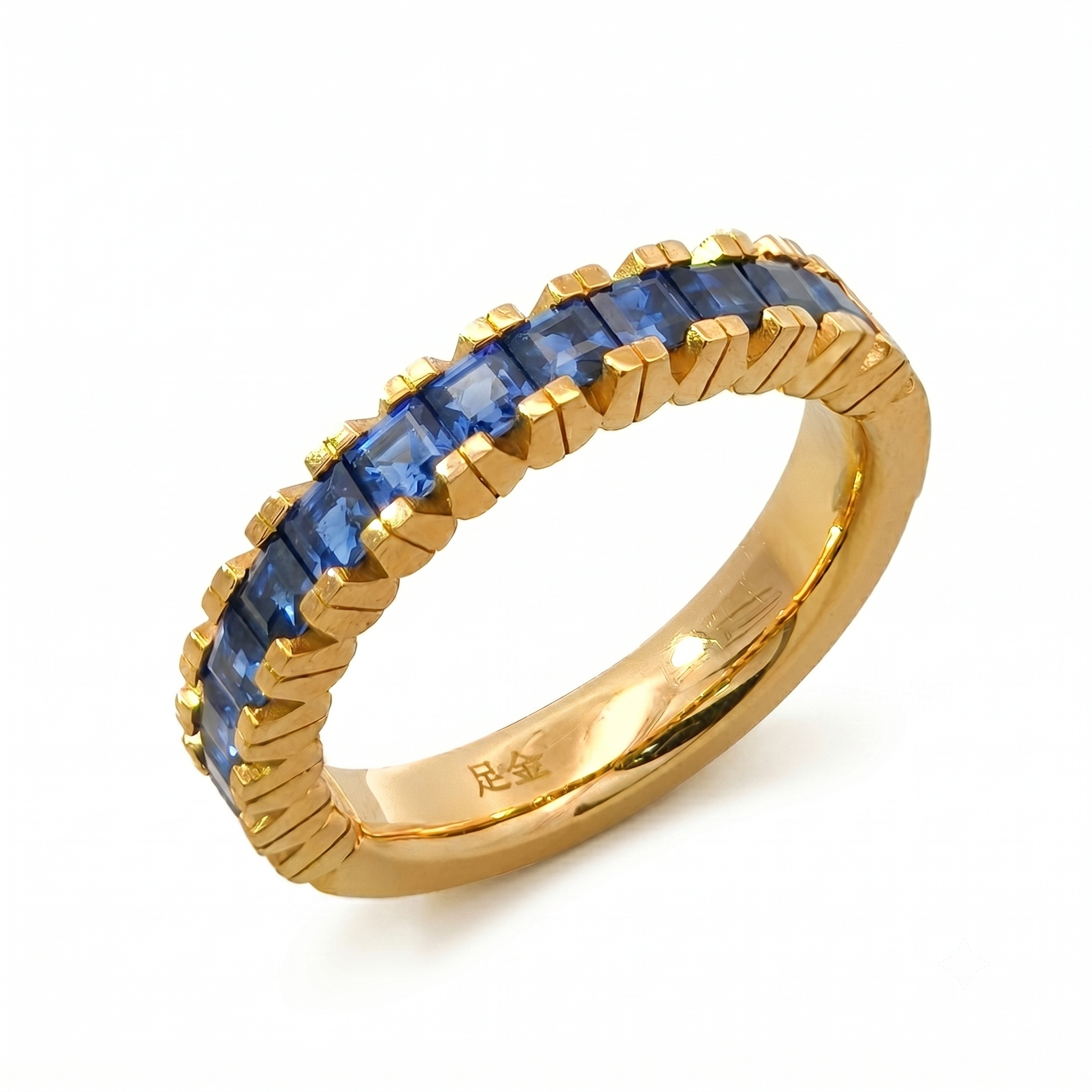 24KT Pure Gold Blue Sapphire Ring