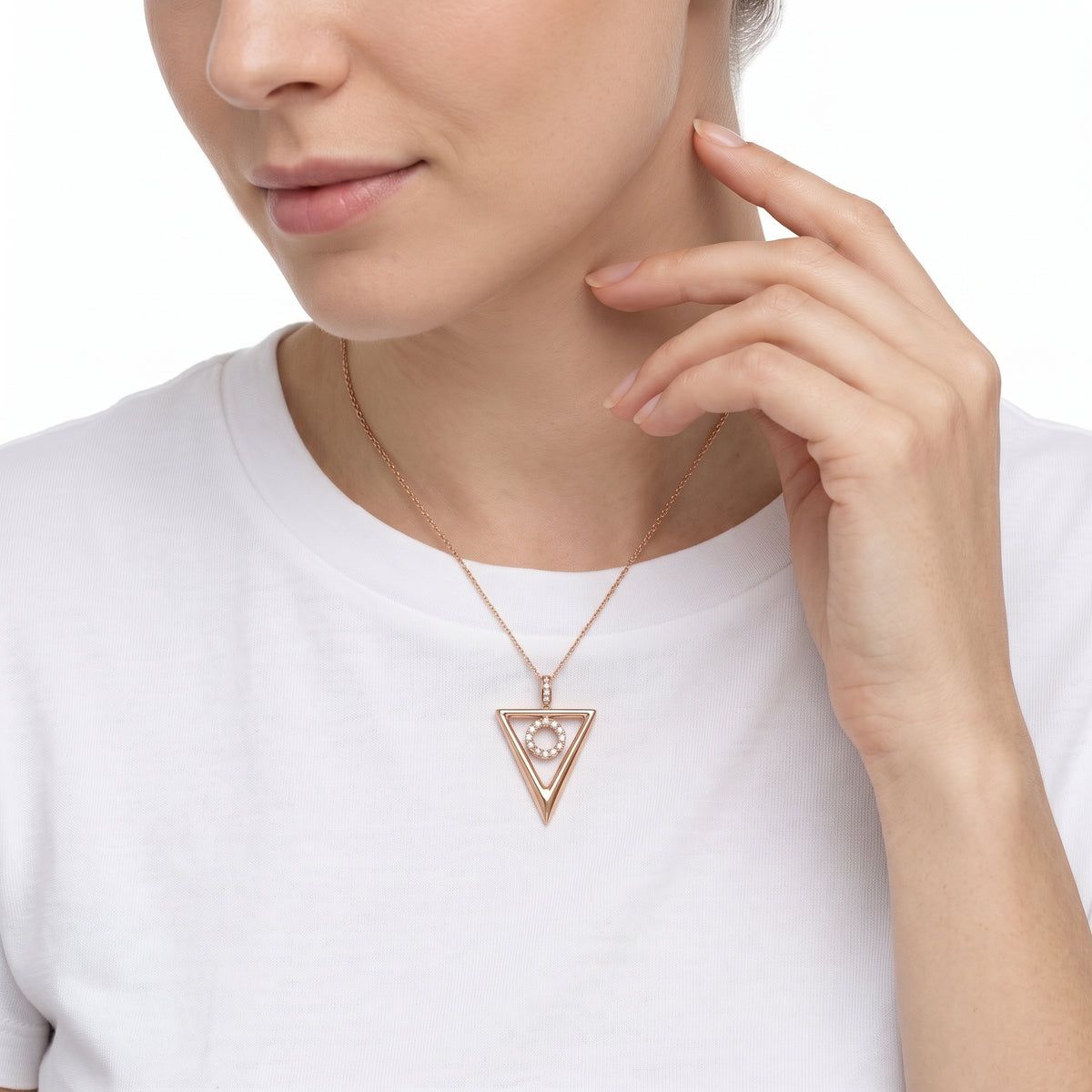 18KT Rose Gold Enamel & Diamond Pendant