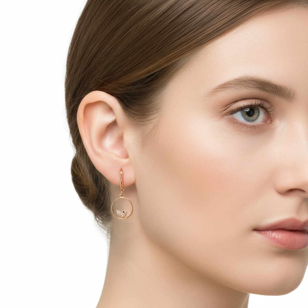 18K Rose Gold "Duet" Earrings with Diamond