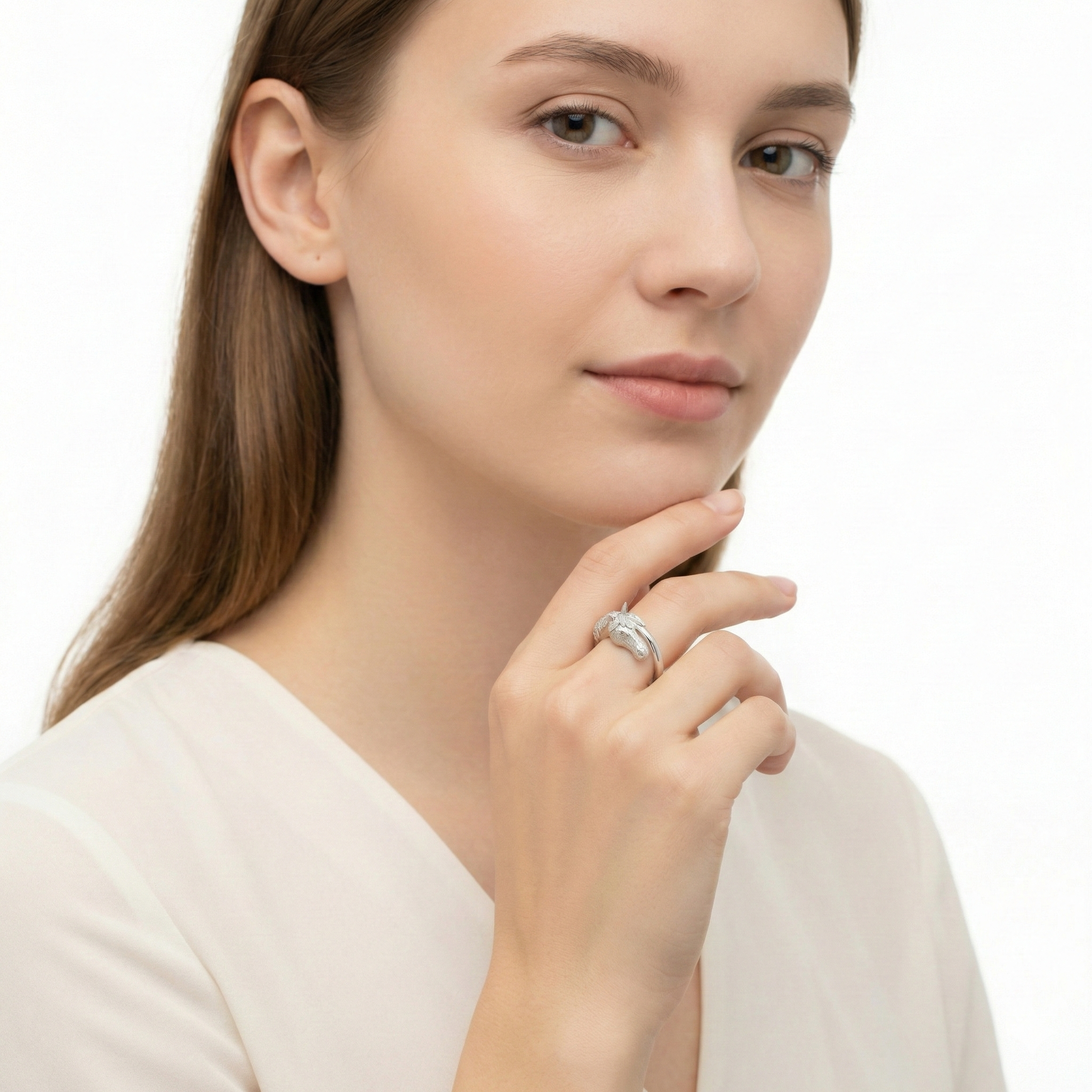 18KT Gold Steed Ring with Sapphire & Diamond