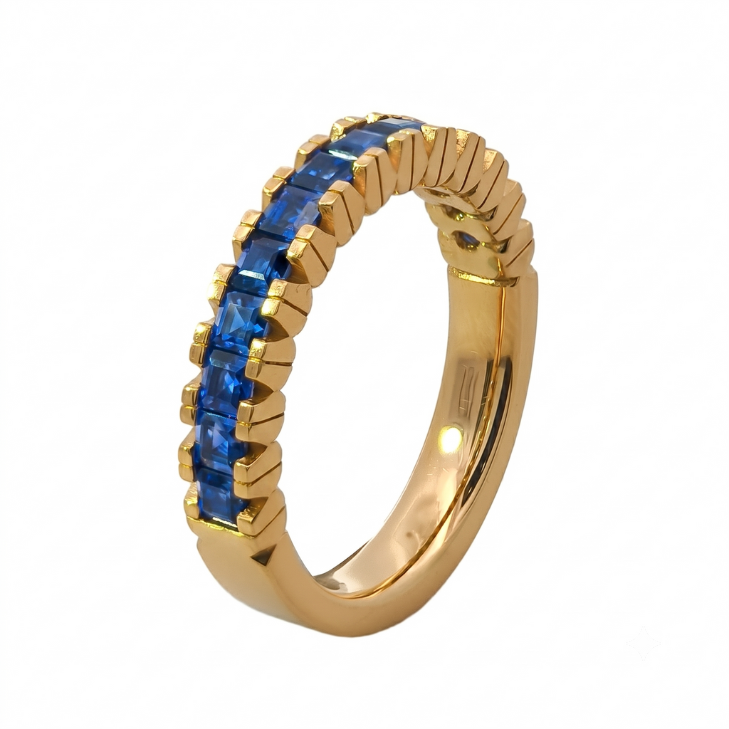 24KT Pure Gold Blue Sapphire Ring